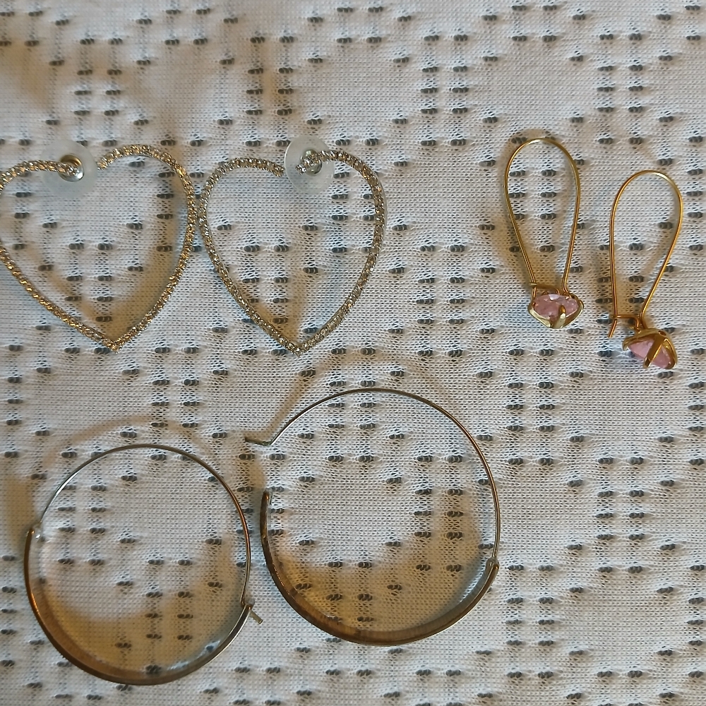 Elegant Silver and Gold Heart Earrings